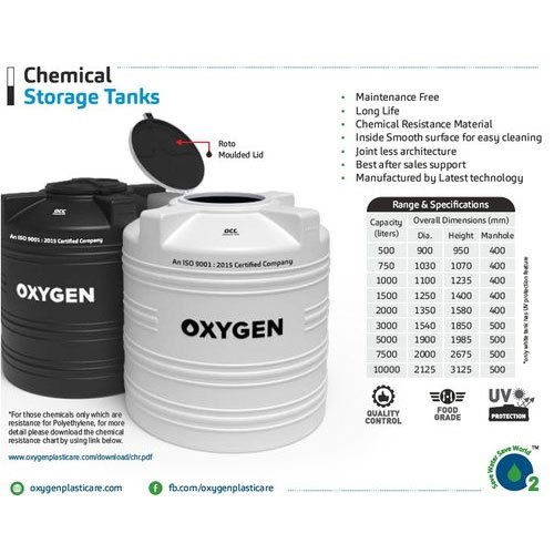 HDPE Chemical Tank, Storage Capacity: 500-1000 L