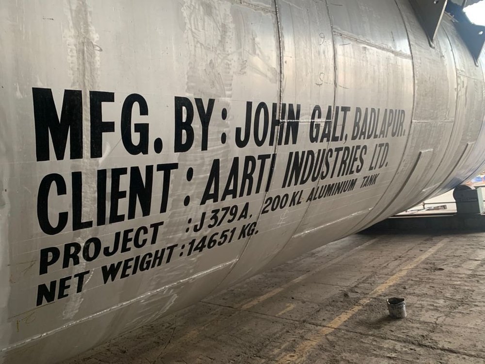 Bullet And Vertical Aluminum Nitric Acid Storage Tank, 150-200 psi, Capacity: 5000-375000 L