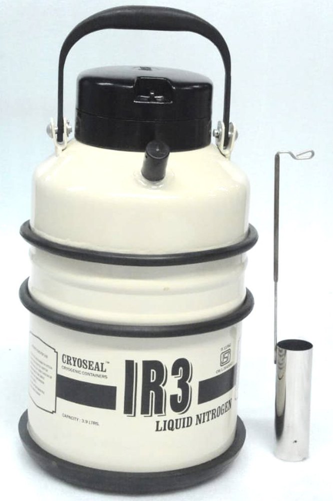 Cryoseal Aluminium IR3 Liquid Nitrogen Container, For Storage For Semen, Capacity: 3.9 litre