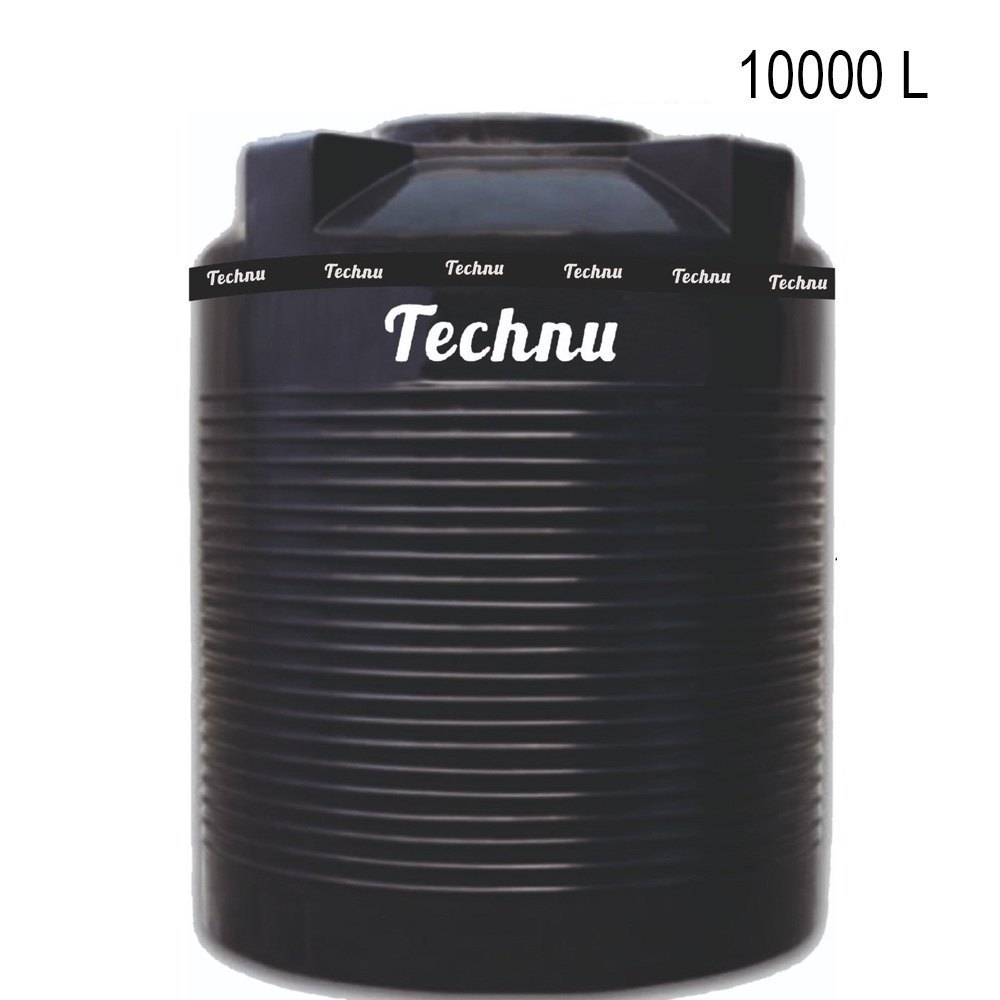 Black Cylindrical Vertical Tank, Capacity: 10000 L