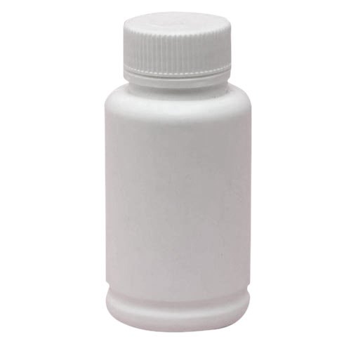White Screw Cap Plastic Tablet Container, Cylindrical, Capacity: 100 Ml