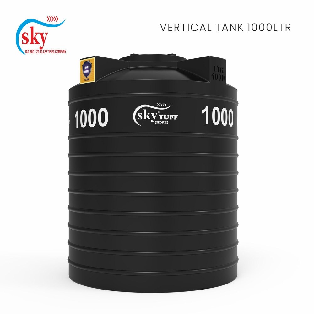 Sky Black 1000L PVC Vertical Water Storage Tank