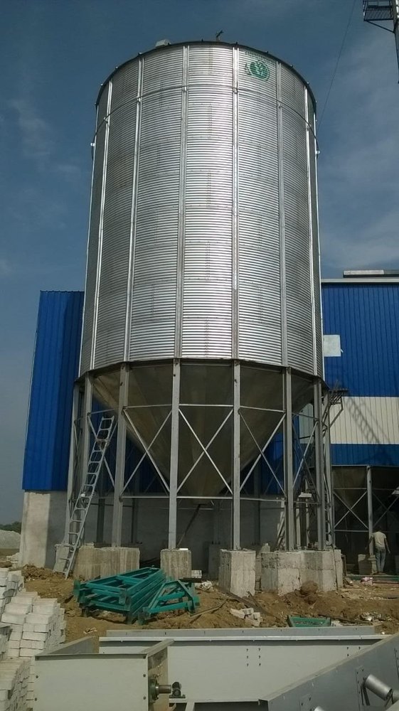 Dry Container Grain Storage Silo, Capacity: 300 Ton, 25 Feet