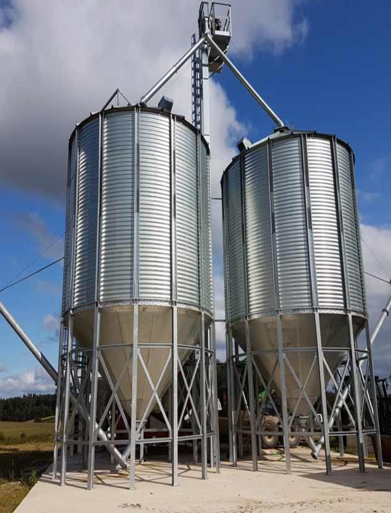 Mild Steel Round Hopper Bottom Silos, For Storage, 8.16 Mtr