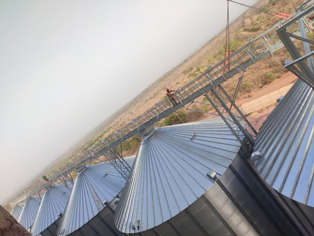 Zinc Aluminium Water 1000Ton Flat Bottom Silo, For Industrial