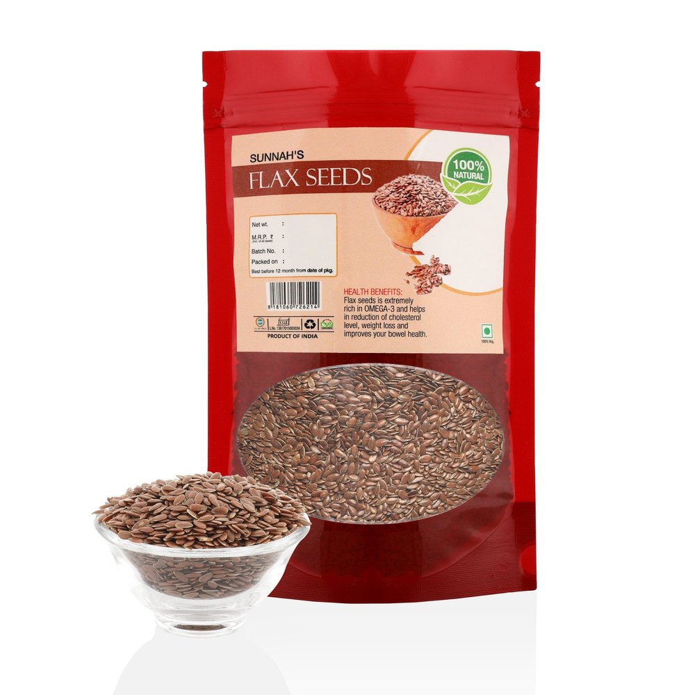Whole Natural Sunnah\'s Flax Seeds - 200g, Packaging Type: Pouch