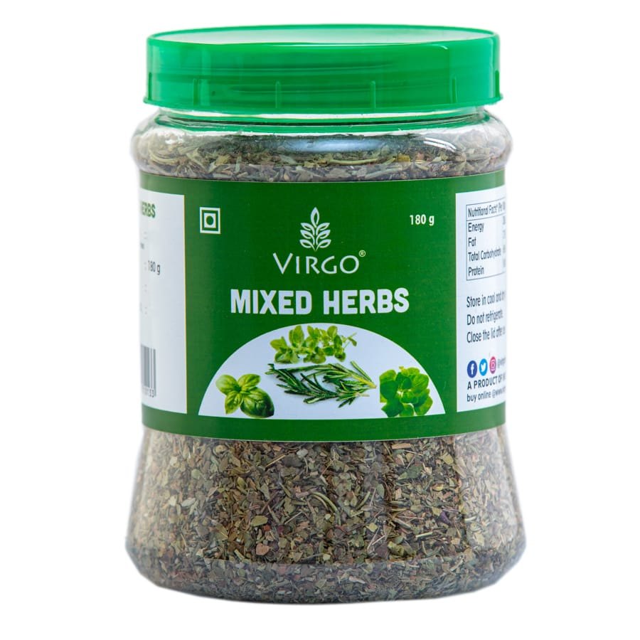 Green Powder Virgo Mixed Herbs - 180gms, For Food, Packaging Type: Plastic Bottle