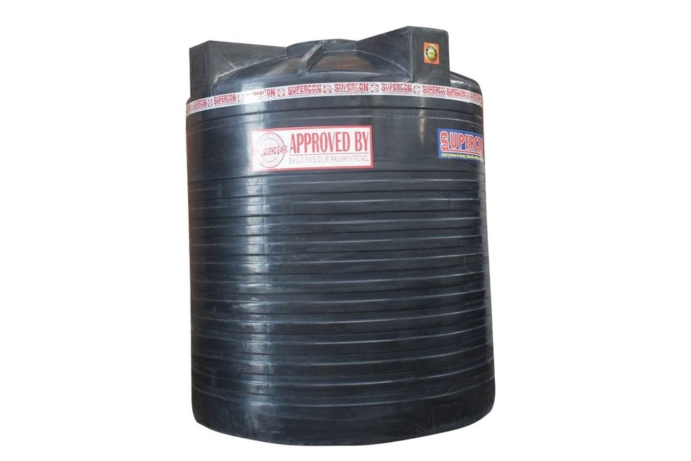 Supercon Round 2000L Black Plastic Water Tank, 10 mm