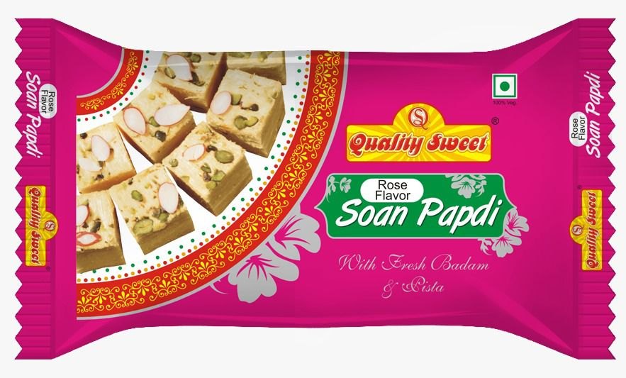 Quality sweets Rose 100gm soan papdi, Packaging Type: Pauch Pack, Packaging Size: 120mm