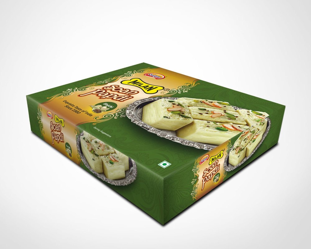 Milan Vegetable Oil Soan Papdi, Packaging Type: Box