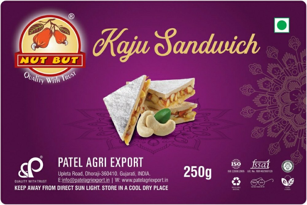 With Honey Kaju Sandwich Sweets, 500 Gm
