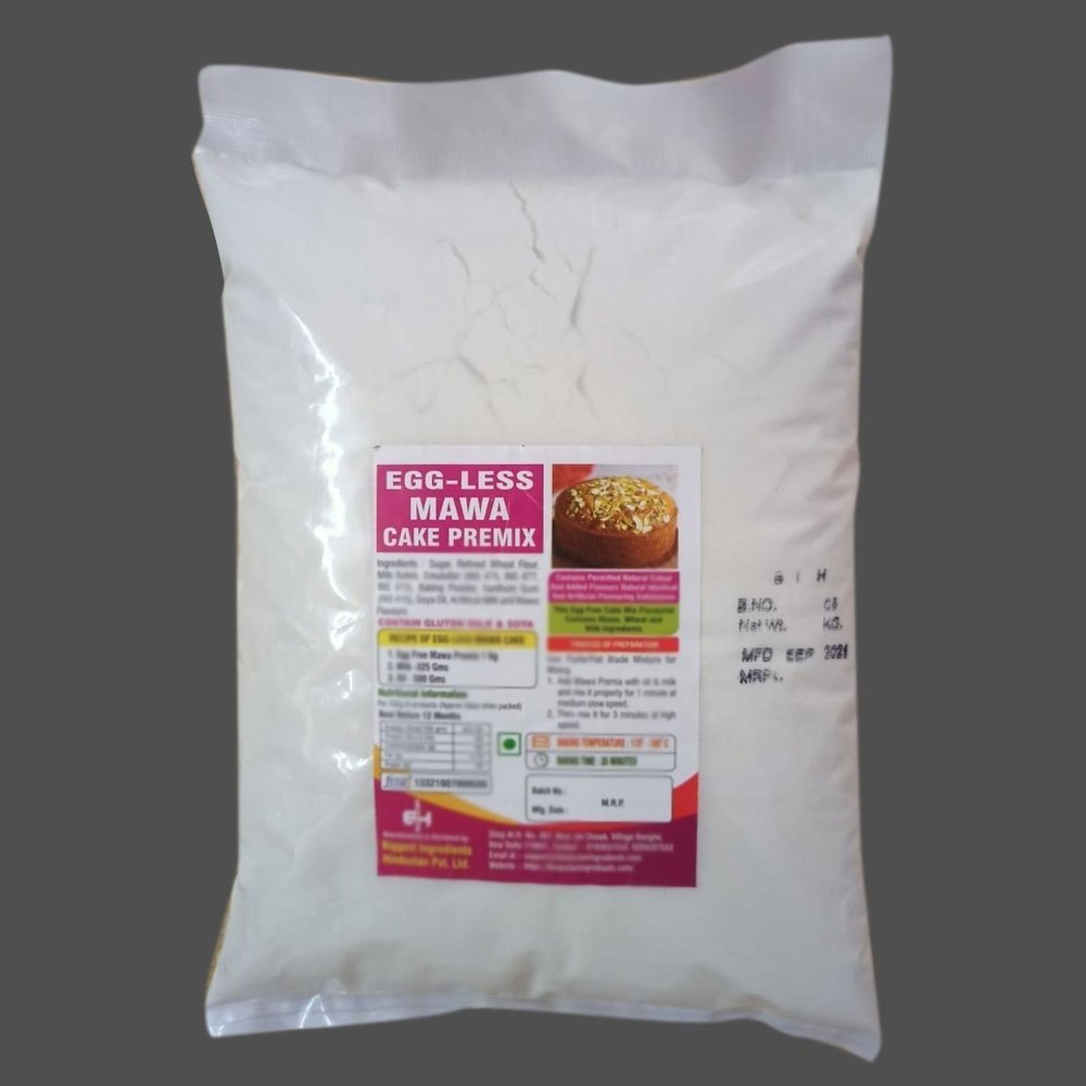Hindustan White Eggless Mawa Cake Premix Packet, Powder, Packaging Size: 1kg
