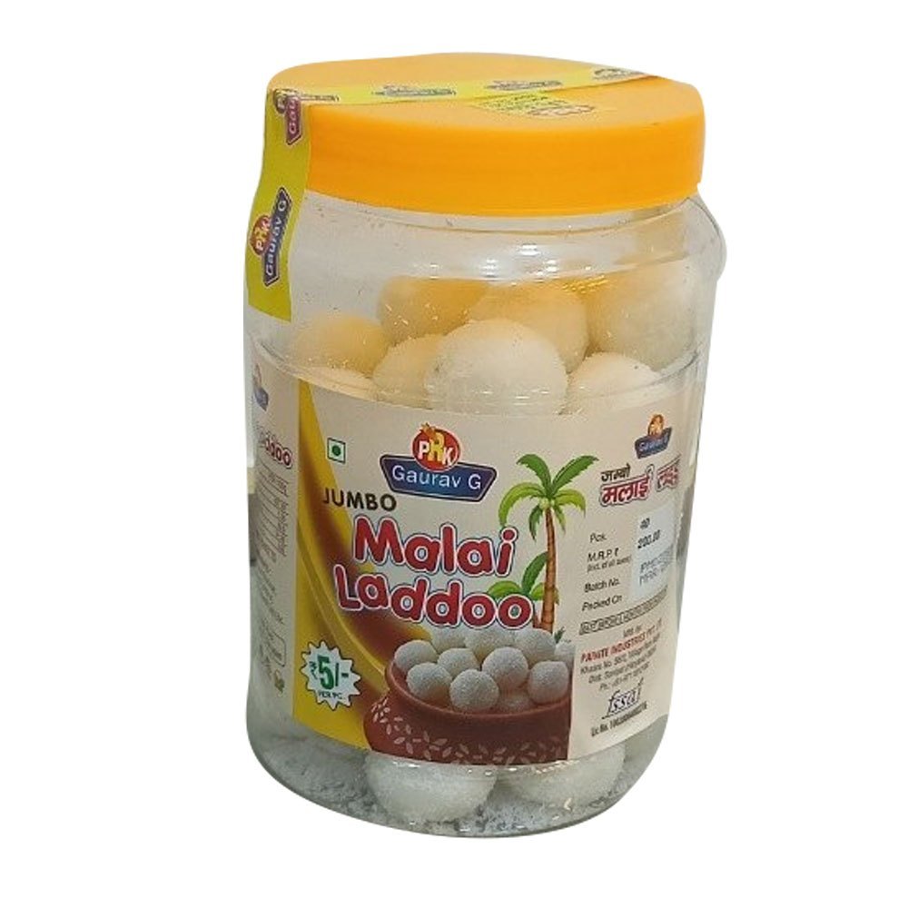 White Round Gaurav G Malai Ladoo, Packaging Type: Plastic Jar, Packaging Size: 800gm