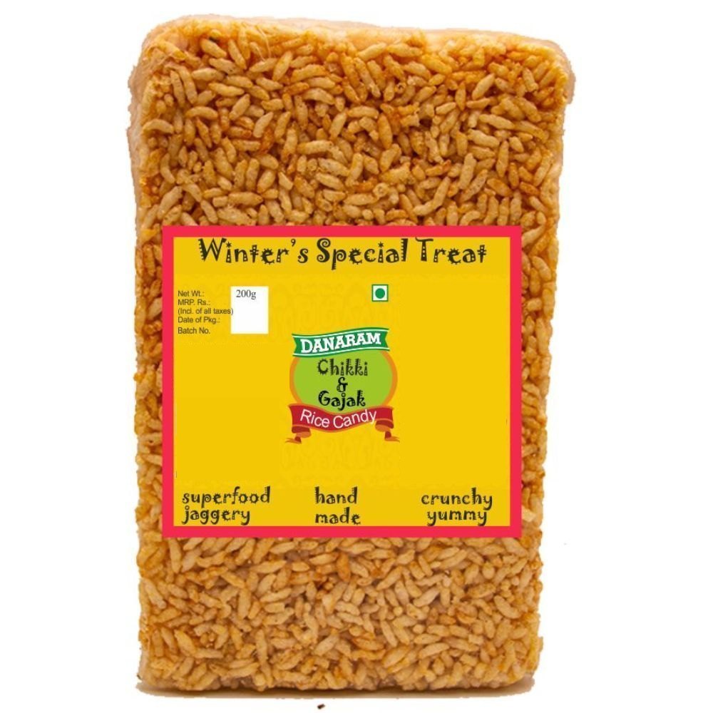 Danaram Rice Candy Jaggery Chikki Gajak, Packaging Size: 200g