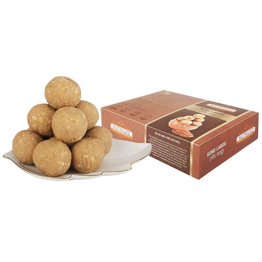 Ladoo Nutrilez Pure Desi Ghee Gond Laddu With Sugar, 400 G, Packaging Type: Box