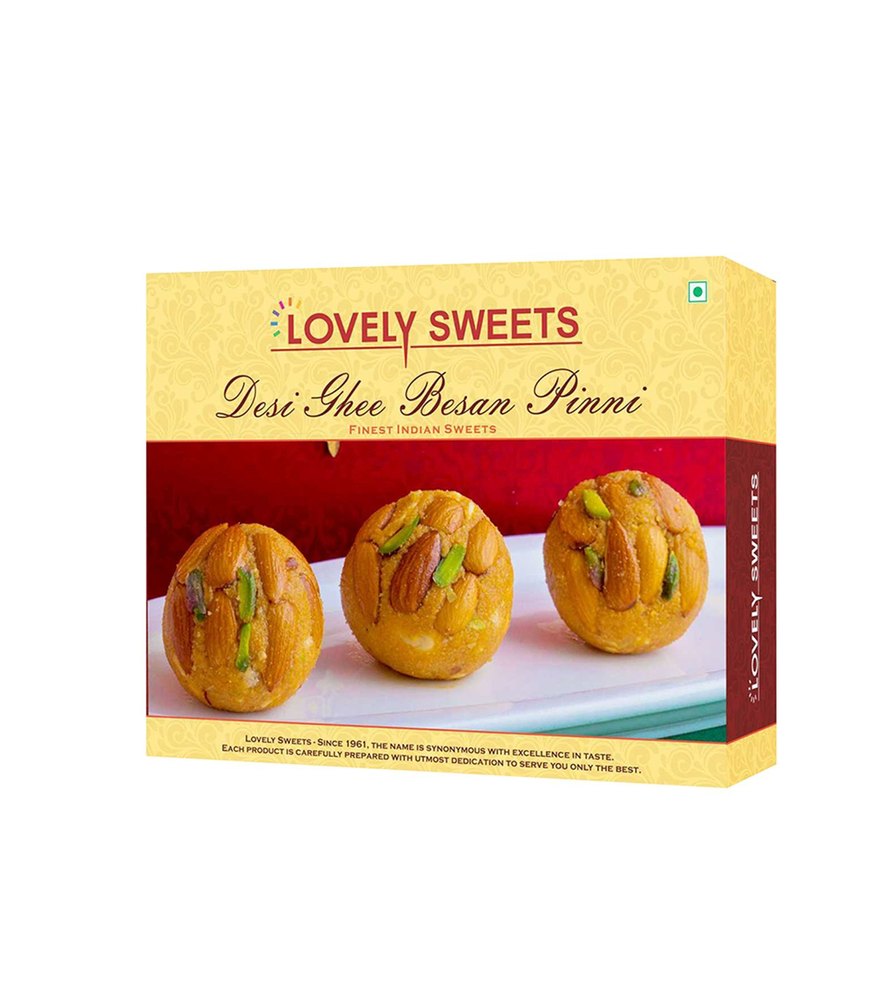 Lovely Sweets Ladoo Desi Ghee Besan Pinni, Packaging Type: Map Sweets