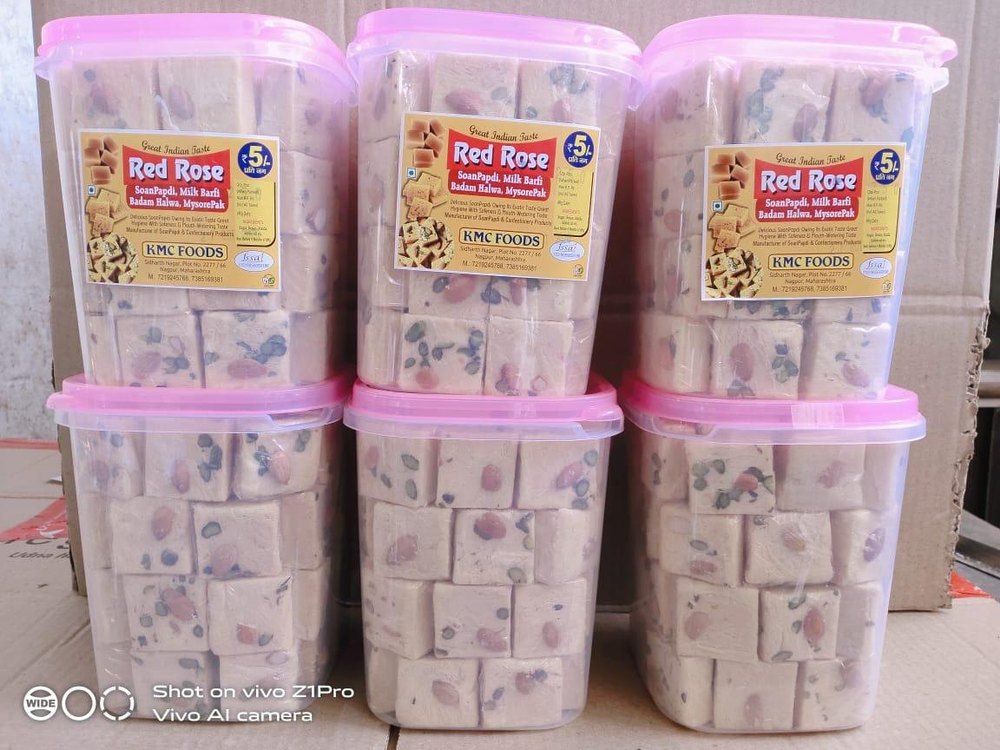 Red Rose 100% Elaichi Soan Papdi Jar, Packaging Size: 40 Piece