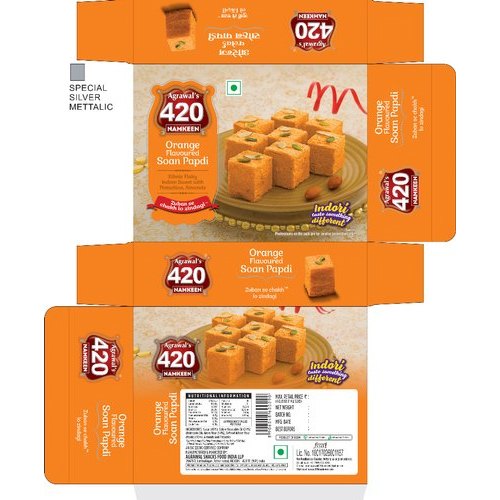 Agrawal\' s 420 Namkeen Orange Soan Papdi, Packaging Size: 200 Gm, Packaging Type: Box