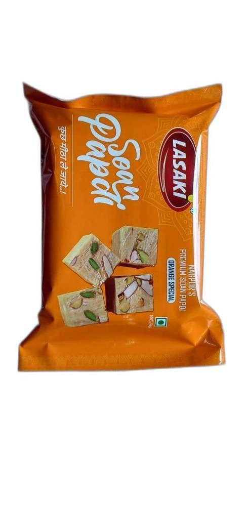Lasaki 100% Orange Flavored Soan Papdi, Packaging Type: Packet, Packaging Size: 500g