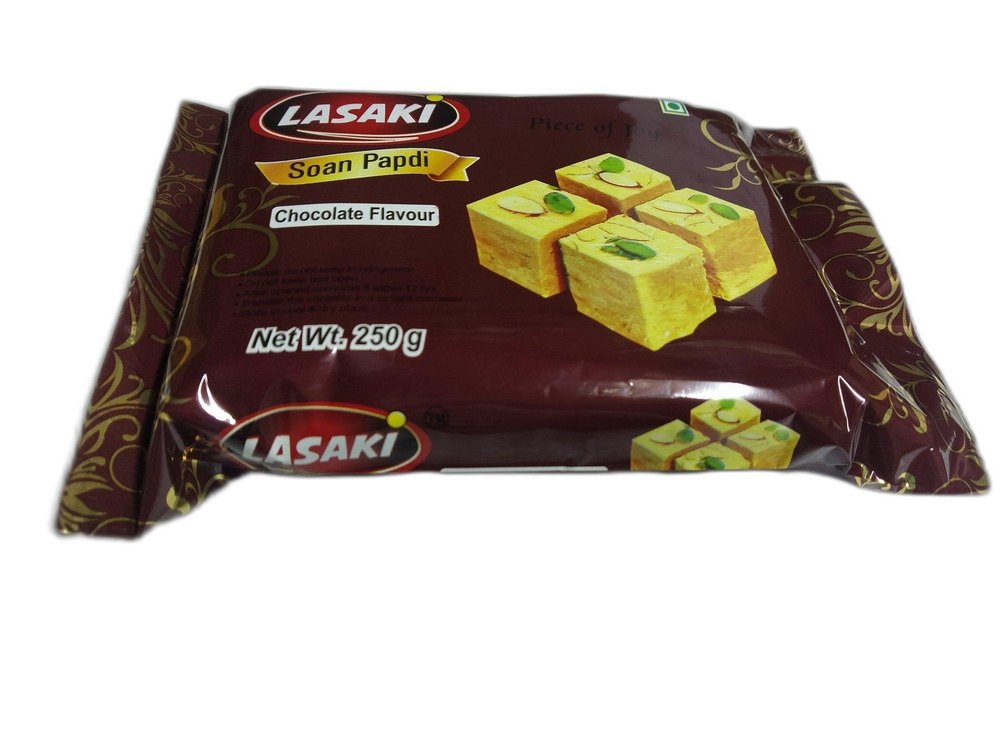 Lasaki 100% Chocolate Flavor Soan Papdi, Packaging Type: Packet, Packaging Size: 250 G