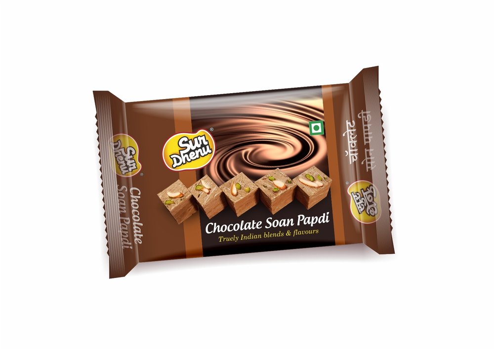 Sur Dhenu Chocolate Soan Papdi, Packaging Size: Box