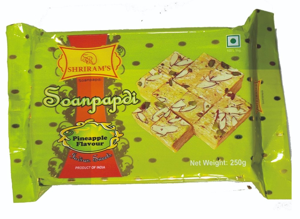 Shriram\'s 100% Pineapple Flavor Soan Papdi, Packaging Type: Packet, Packaging Size: 250g