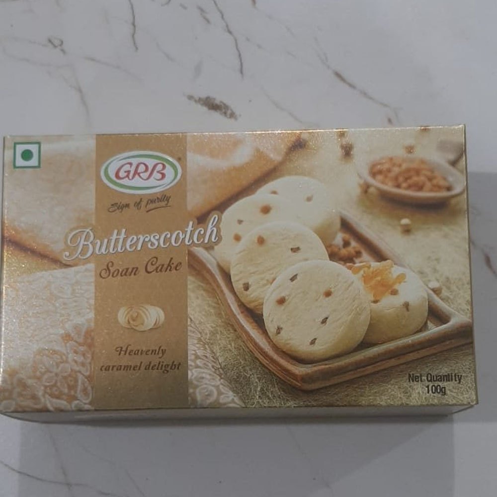 Round 100gm GRB Butter Scotch Soan Cake, For Birthday Parties, Packaging Type: Box