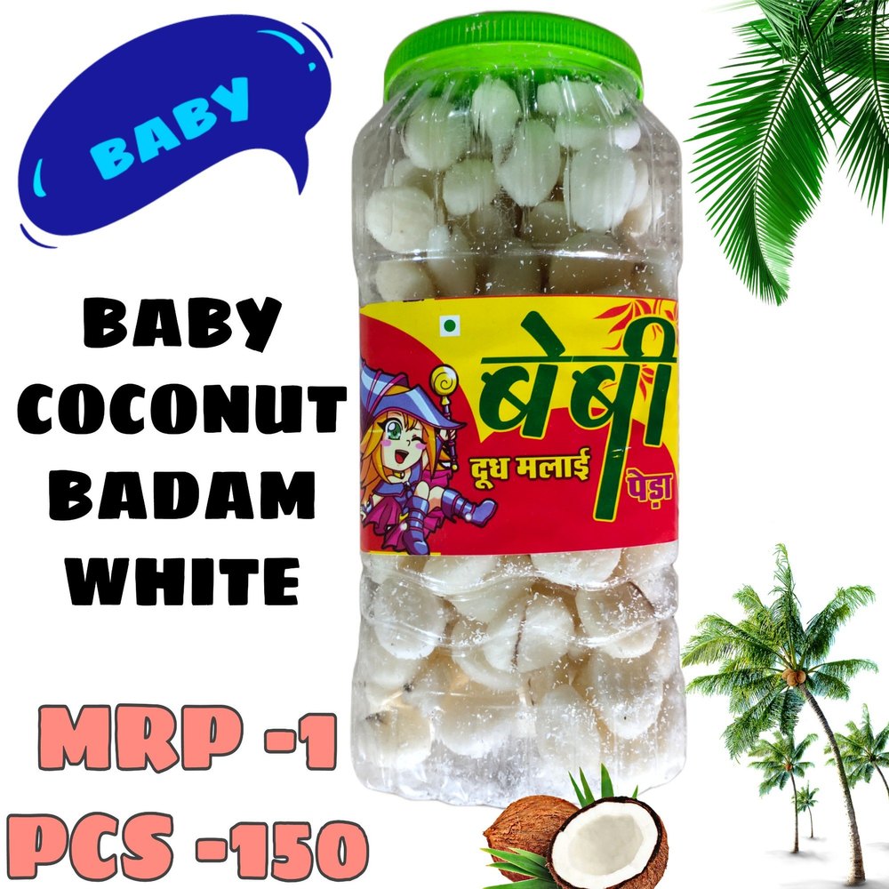 White Badam Shape Coconut Peda, Packaging Size: 900g, Packaging Type: Plastic Box