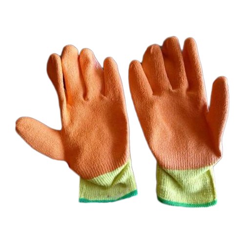 Full Finger Orange Cut Resistant Cotton Hand Gloves