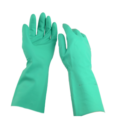 Rubber Green Chemical Resistant Glove, Size: Large