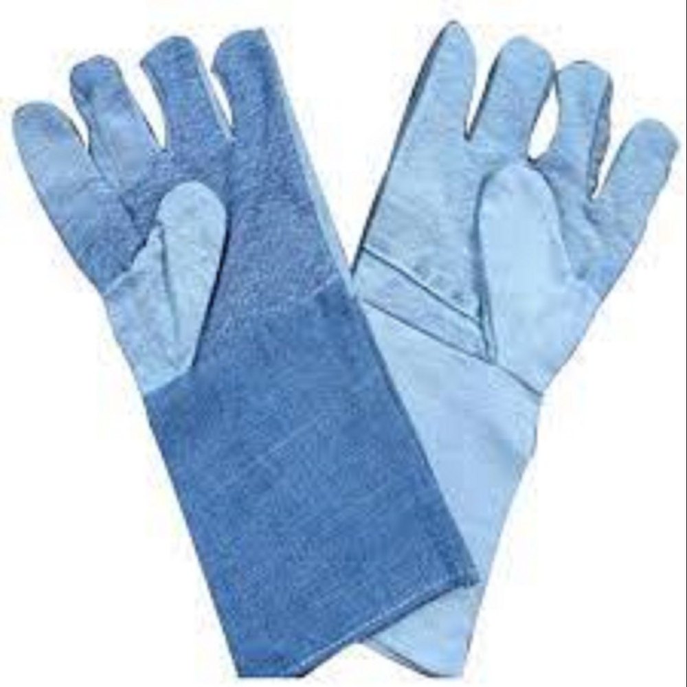 Plain Blue Jeans Hand Gloves, For Safety