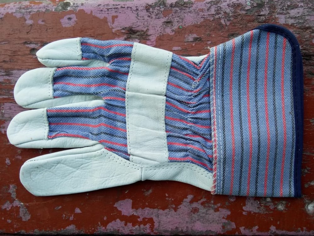 Striped Jeans Fabric Gloves, For Industrial