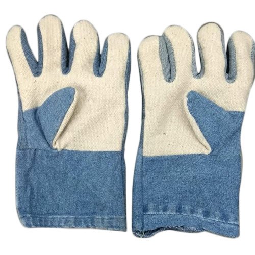 Full Finger Brown Jeans Fabric Gloves, for Industrial