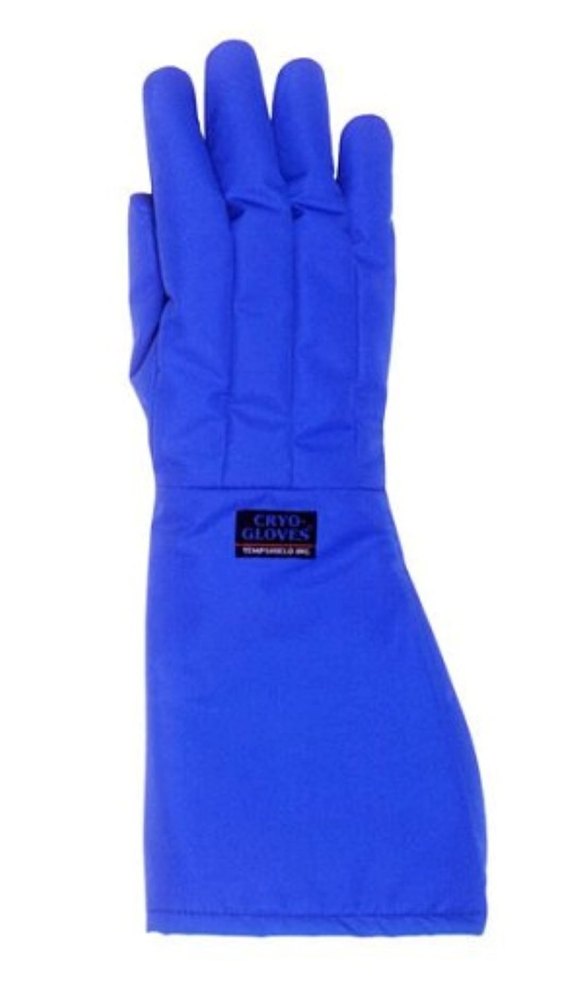 Leather(Buff/Split/Chrome) Blue Cryogenic Glove, For Industrial, Size: Large