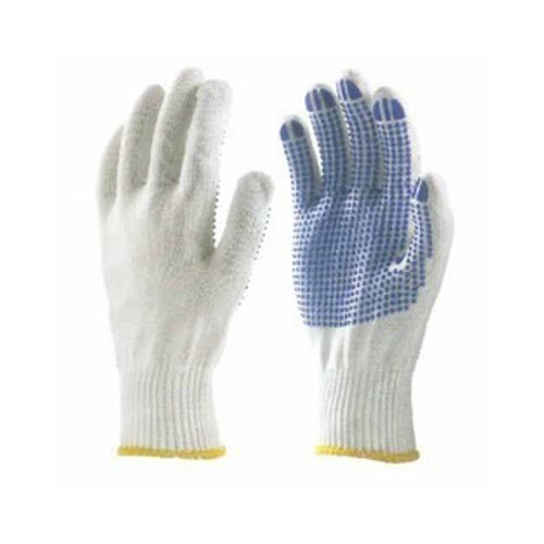 White Cotton Dotted Long Cuff, Size: Large