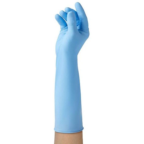 Blue Long Cuff Nitrile Examination Gloves