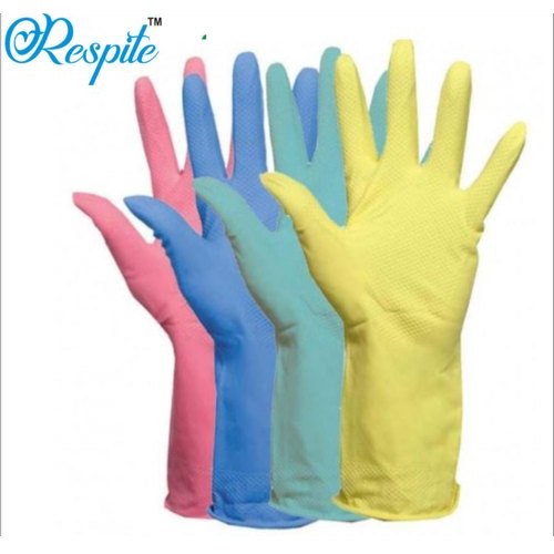Respite Washable Rubber Hand Gloves, For Industrial Use