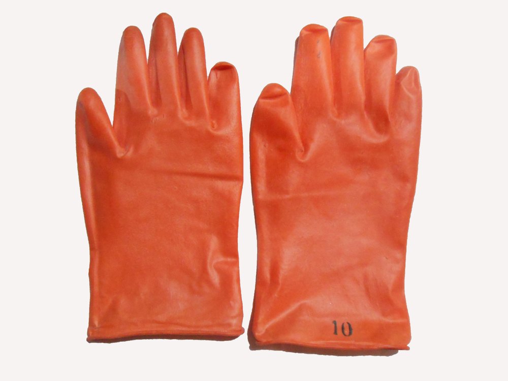 Orange Rubber Gloves, For Electrical protection