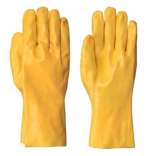 Yellow, Blue PVC Unsupported Hand Gloves, For Industrial