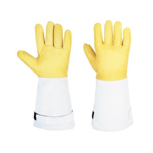 Gray Leather Cryogenic Hand gloves, Size: Medium