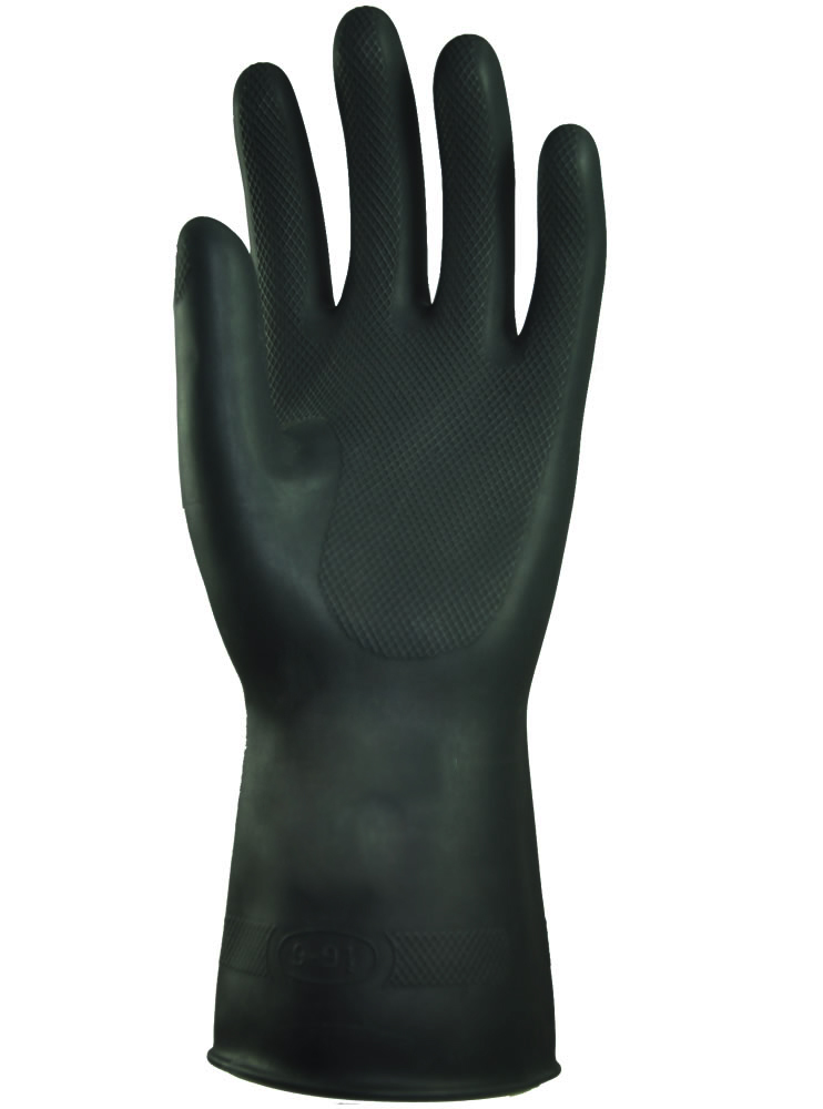 Free Size Male Black Heavy Latex Gloves