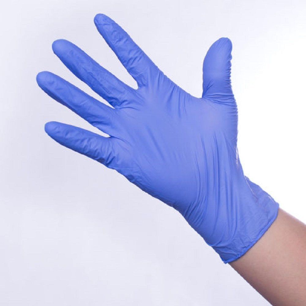 Blue rubber Food Processing Hand Gloves