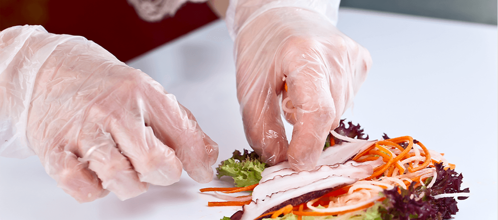 White Plastic Food Processing Gloves, Size: Large