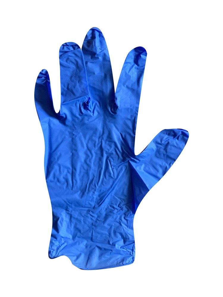 Nitrile Examination Blue Rubber Hand Gloves, Powder Free