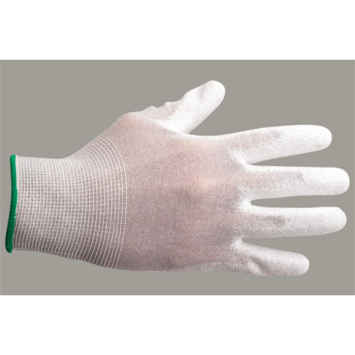 White Carbon fiber with PU palm coated Anti Static Gloves