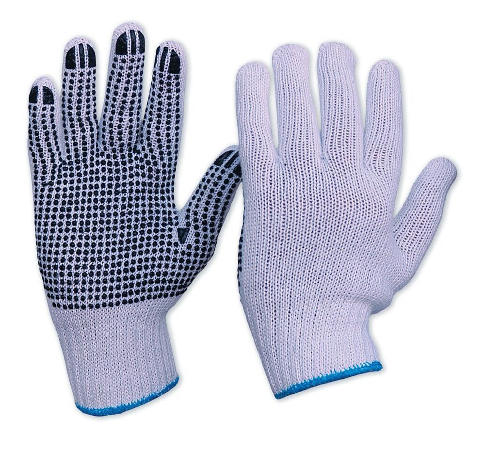 Unisex Cotton Knitted Hand Gloves with PVC Dots