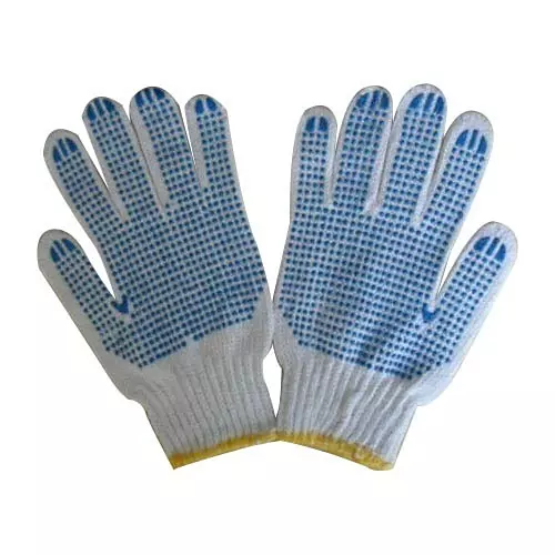 Pvc Dotted Hand Gloves, Finger Type: Full Fingered