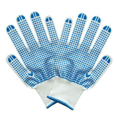 Medium Men Blue Dotted Hand Gloves, Model: En1