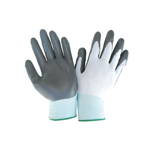 Grey Nitrile Coated Gloves, Super Grip