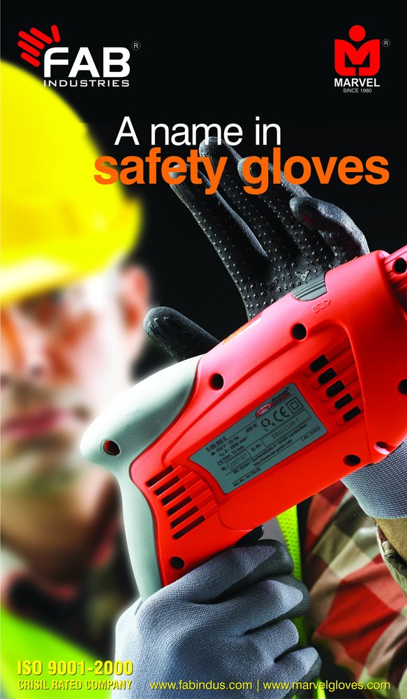 Grey Cotton Coated Safety Gloves